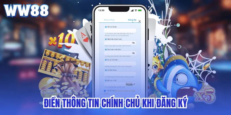Điền thông tin chính chủ khi đăng ký